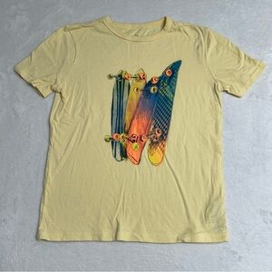 GAP Kids Yellow Short Sleeve‎ Tee with Skateboard Graphic Size Medium